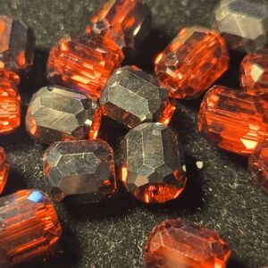 Faceted Red and Black Beads